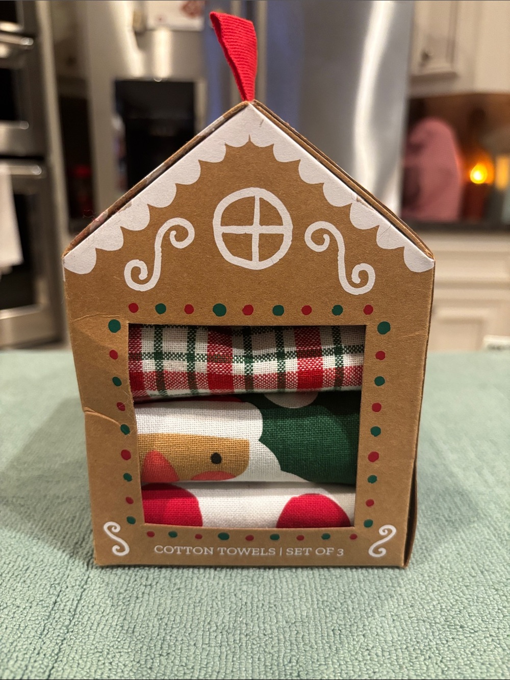 Mud Pie Christmas Holiday Cotton Towel Set - Red, Green, White